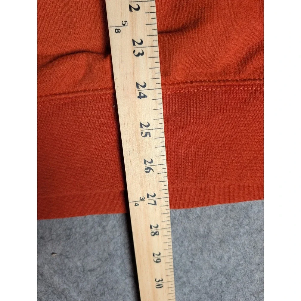 The North Face Mens Heritage Crewneck Sweatshirt Orange Fleece Logo Patch S